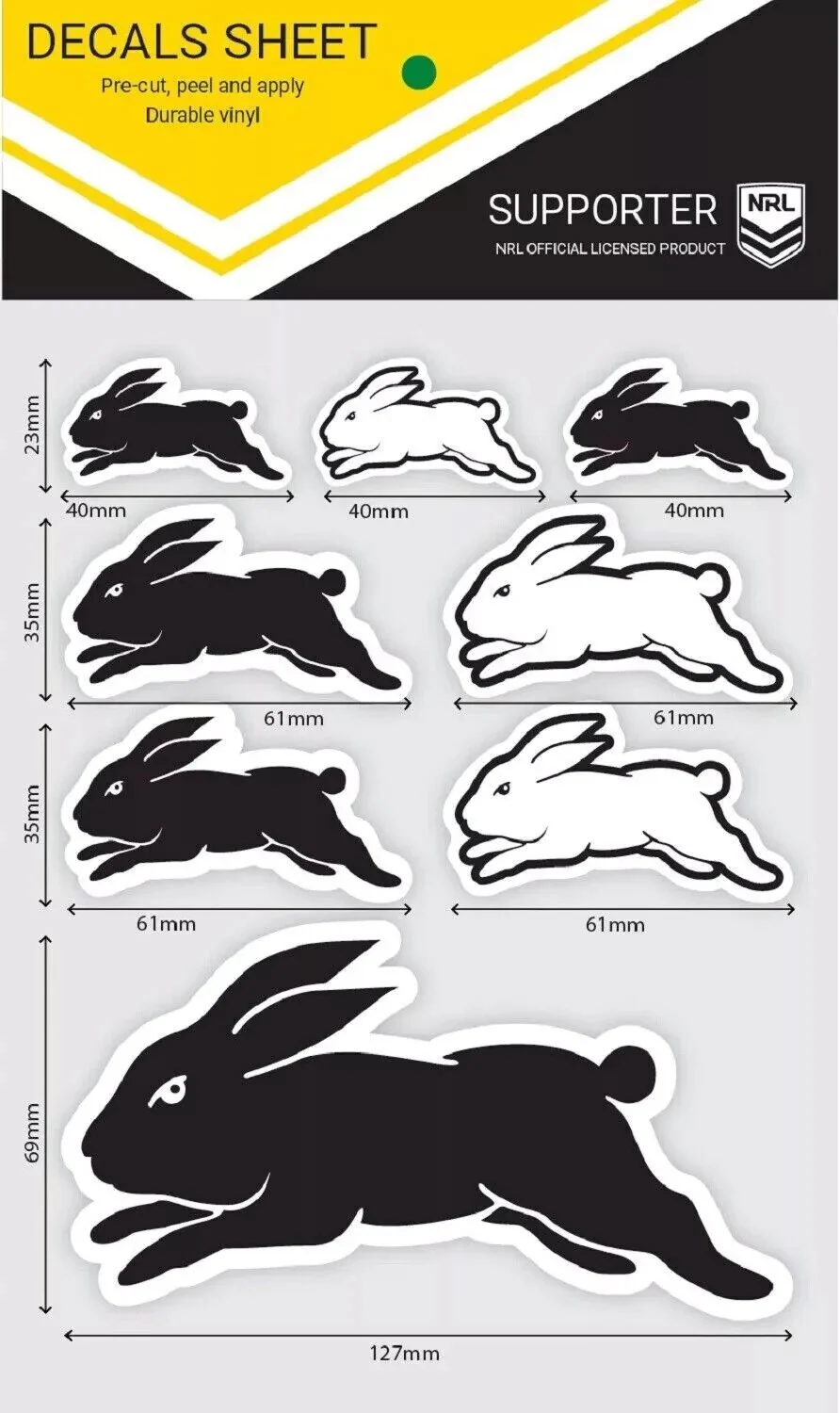 NRL Logo Decal Sheet - South Sydney Rabbitohs - Stickers - Sticker - Image 2