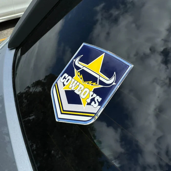 NRL Logo Emblem - North Queensland Cowboys - Supporter Car Badge - Image 2
