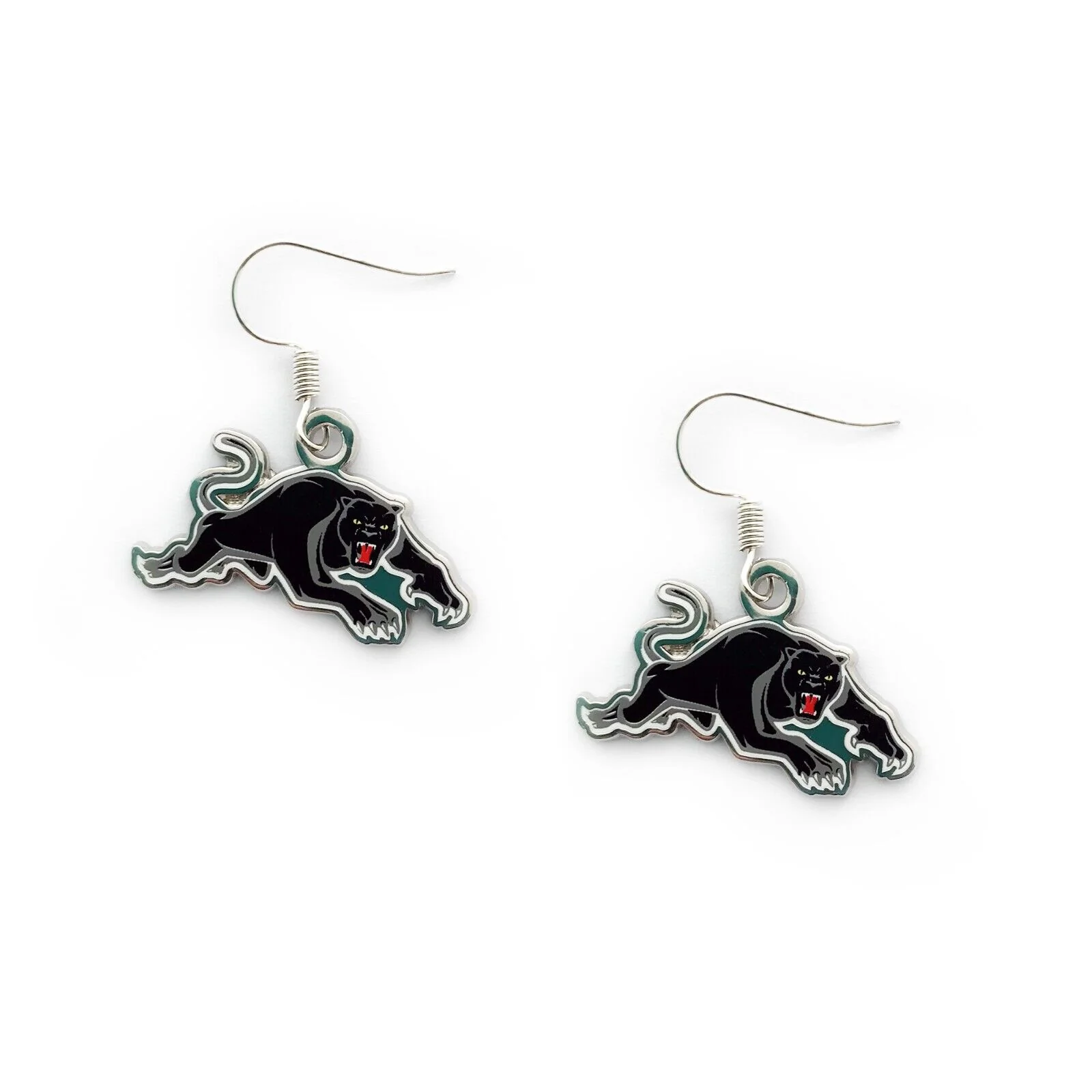 NRL Logo Metal Earrings - Penrith Panthers - Surgical Steel - Drop Earrings - Image 2