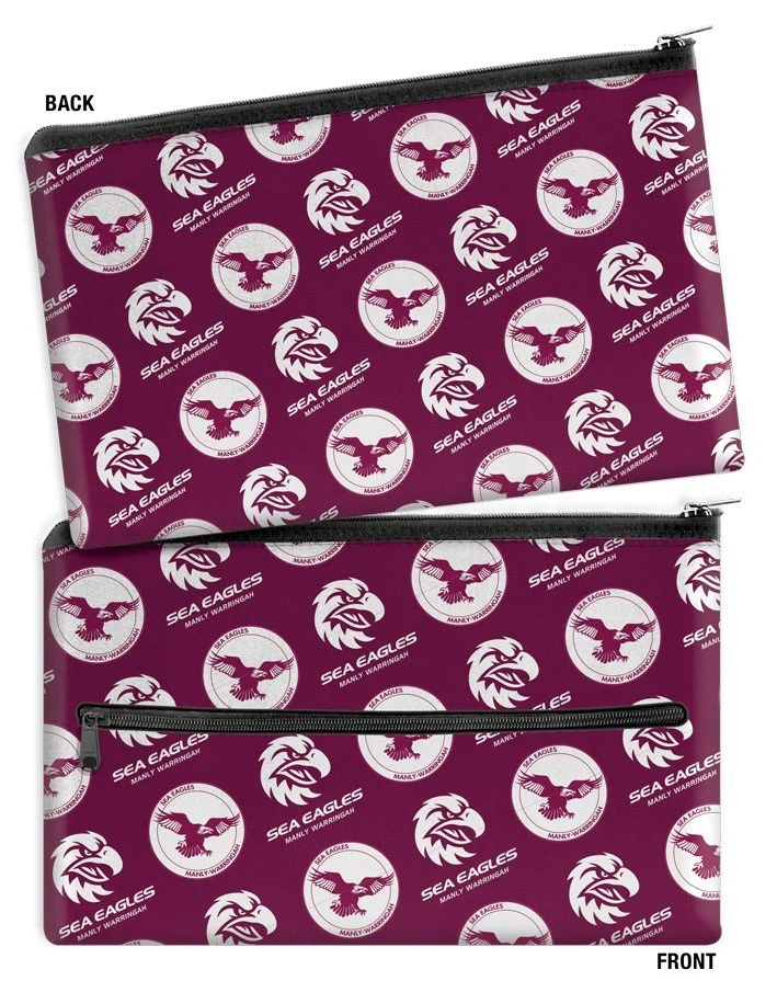 NRL Logo Pencil Case - Manly Sea Eagles - Neoprene - 33cm x 21cm - Image 2