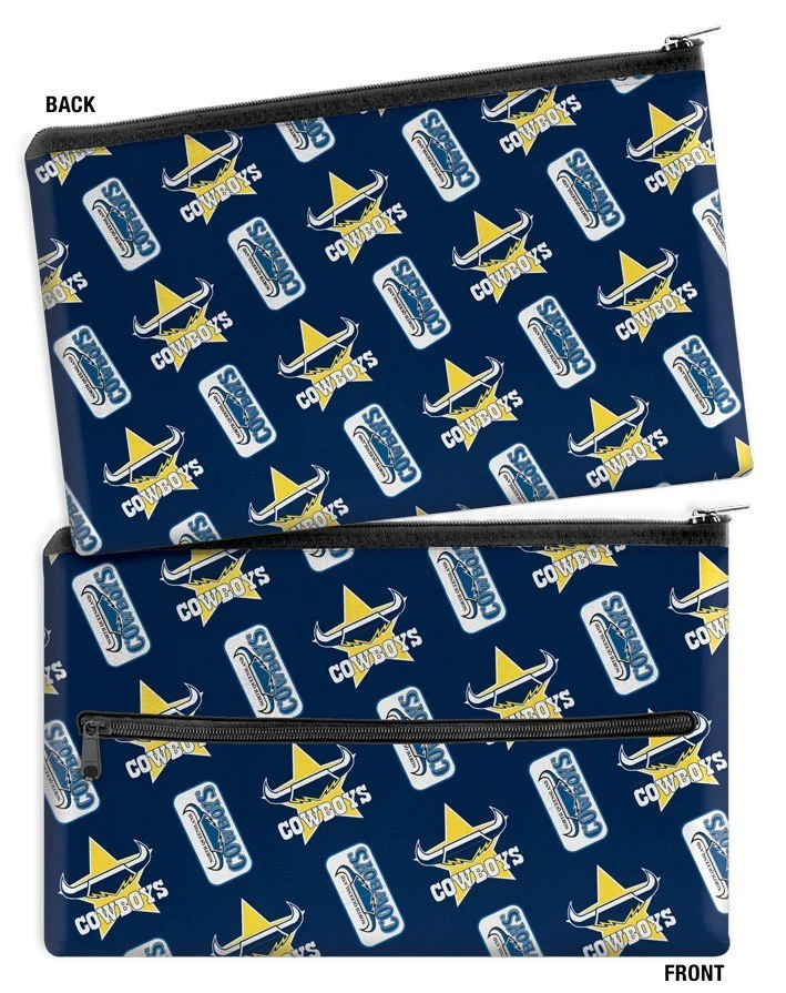 NRL Logo Pencil Case - North Queensland Cowboys - Neoprene - 33cm x 21cm