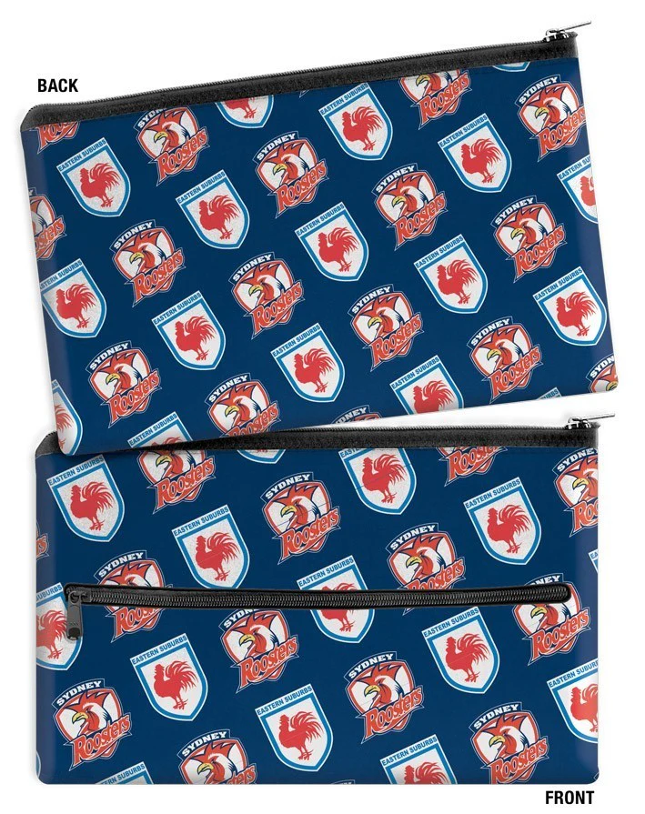 NRL Logo Pencil Case - Sydney Roosters - Neoprene - 33cm x 21cm