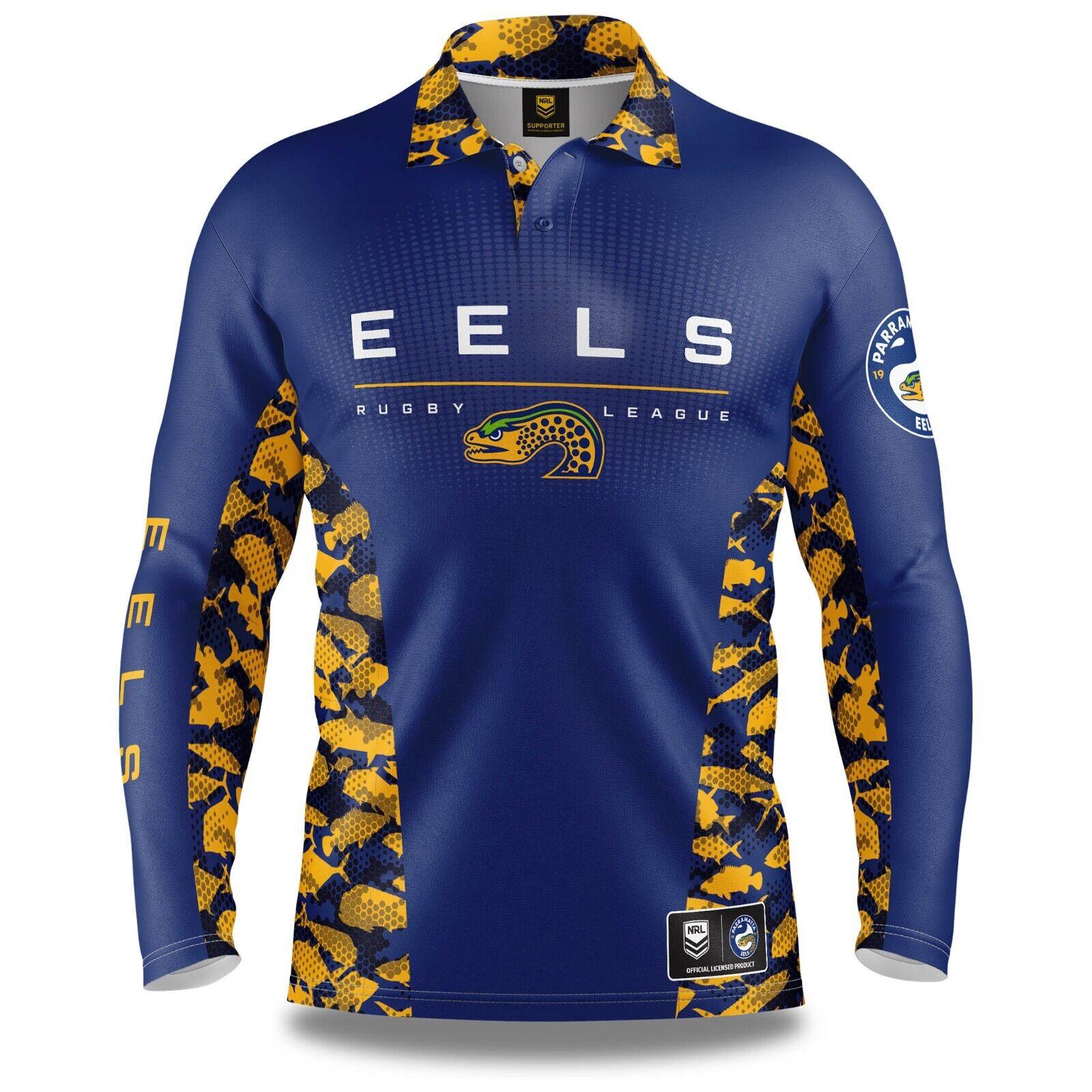 NRL Long Sleeve Reef Runner Fishing Polo Shirt - Parramatta Eels - YOUTH - Image 2