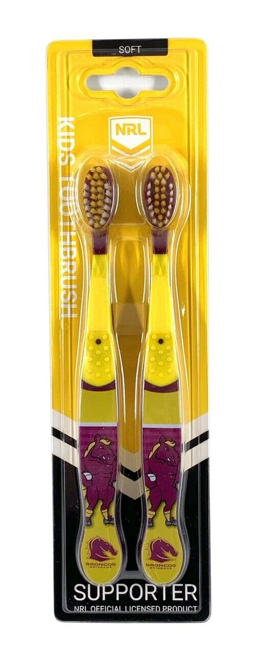 NRL Mascot Kids Toothbrush - Brisbane Broncos - Soft - Image 2
