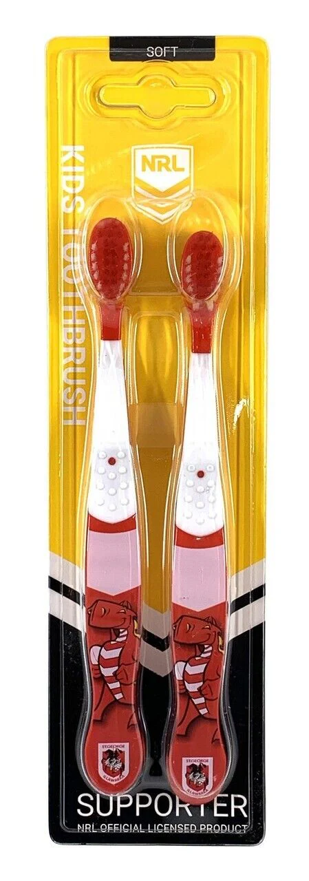 NRL Mascot Kids Toothbrush - St George Illawarra Dragons - Soft - Image 2