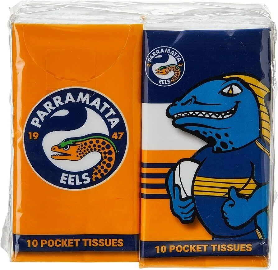 NRL Mascot Pocket Tissue - Parramatta Eels - 4 Pack - Image 2
