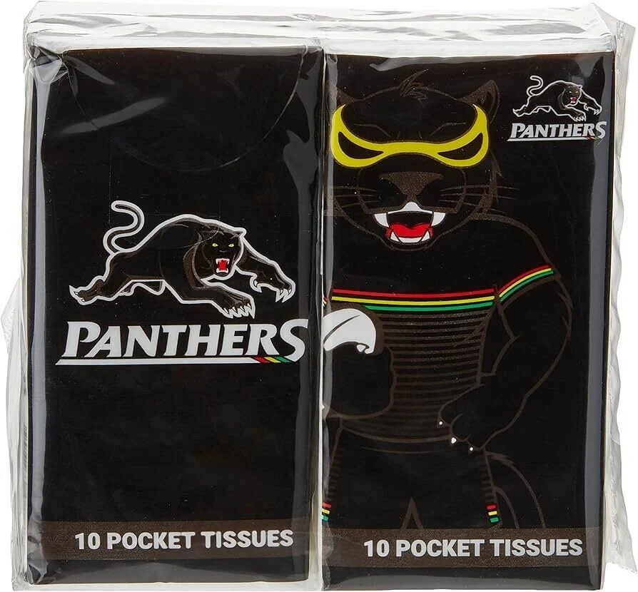 NRL Mascot Pocket Tissue - Penrith Panthers - 4 Pack - Image 2