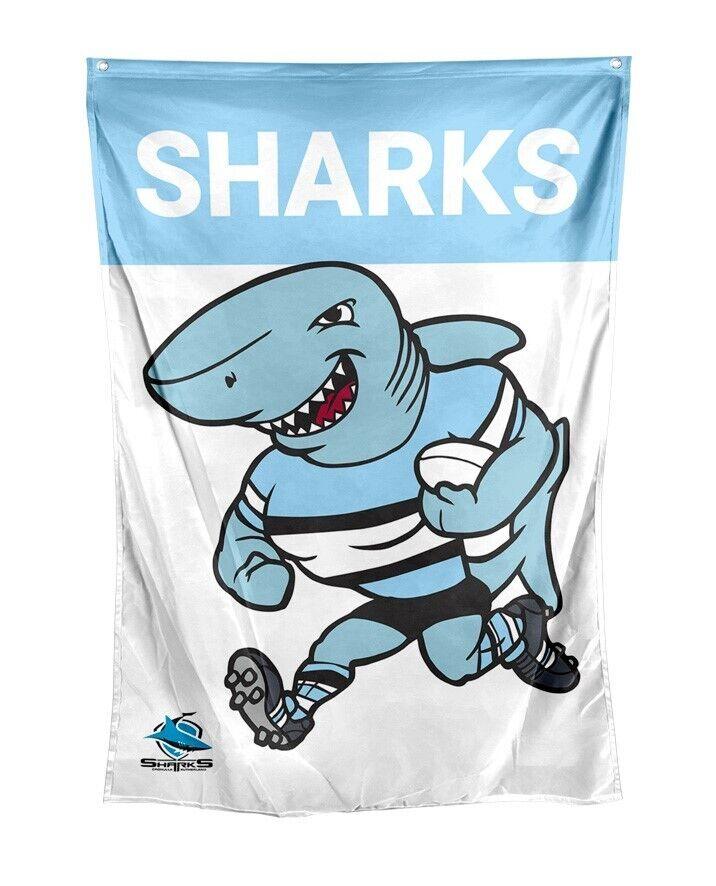 NRL Mascot Wall Flag - Cronulla Sharks - Cape Flag - Approx 100cm x 70cm - Image 2