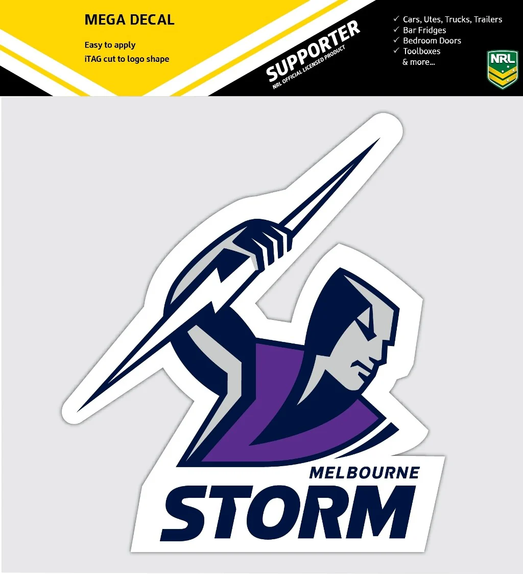 NRL Mega Decal - Melbourne Storm - Car Sticker 250mm - Image 2