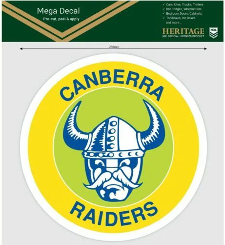 NRL Mega Heritage Decal - Canberra Raiders - Car Sticker 250mm - Image 2