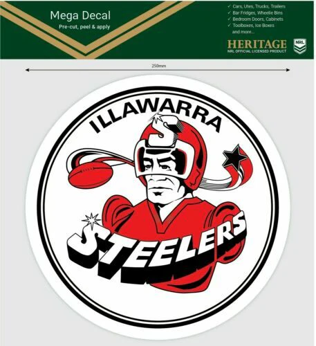 NRL Mega Heritage Decal - Illawarra Steelers - Car Sticker 250mm - Image 2