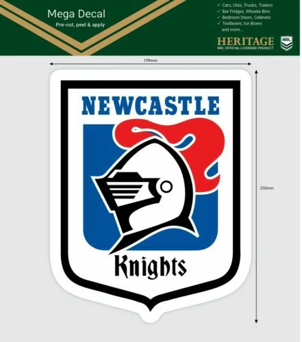 NRL Mega Heritage Decal - Newcastle Knights - Car Sticker 250mm - Image 2