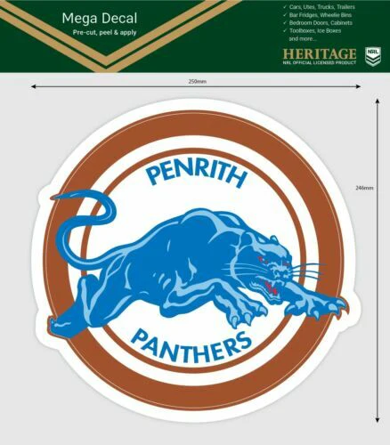 NRL Mega Heritage Decal - Penrith Panthers - Car Sticker 250mm - Image 2