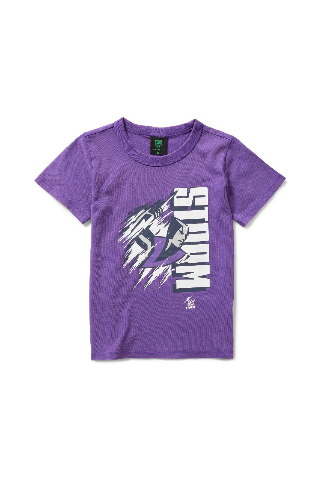 NRL Melbourne Storm - Washed Shred Tee Shirt - Youth Kids - Cotton T-Shirt