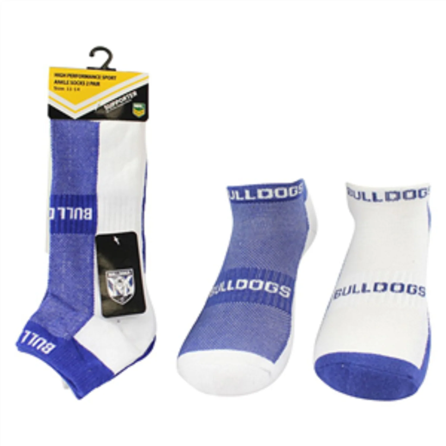 NRL Mens Ankle Socks - Canterbury Bulldogs - Set Of Two - Sock