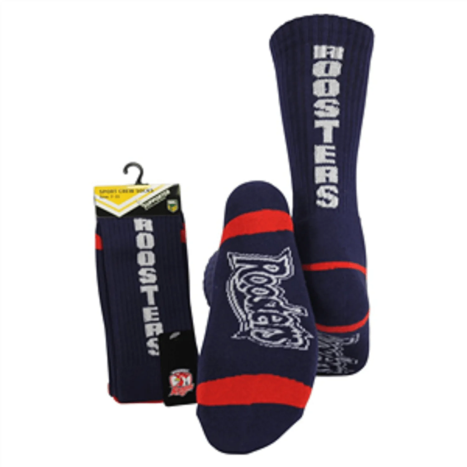 NRL Mens Crew Socks - Sydney Roosters - One Set - Sock -