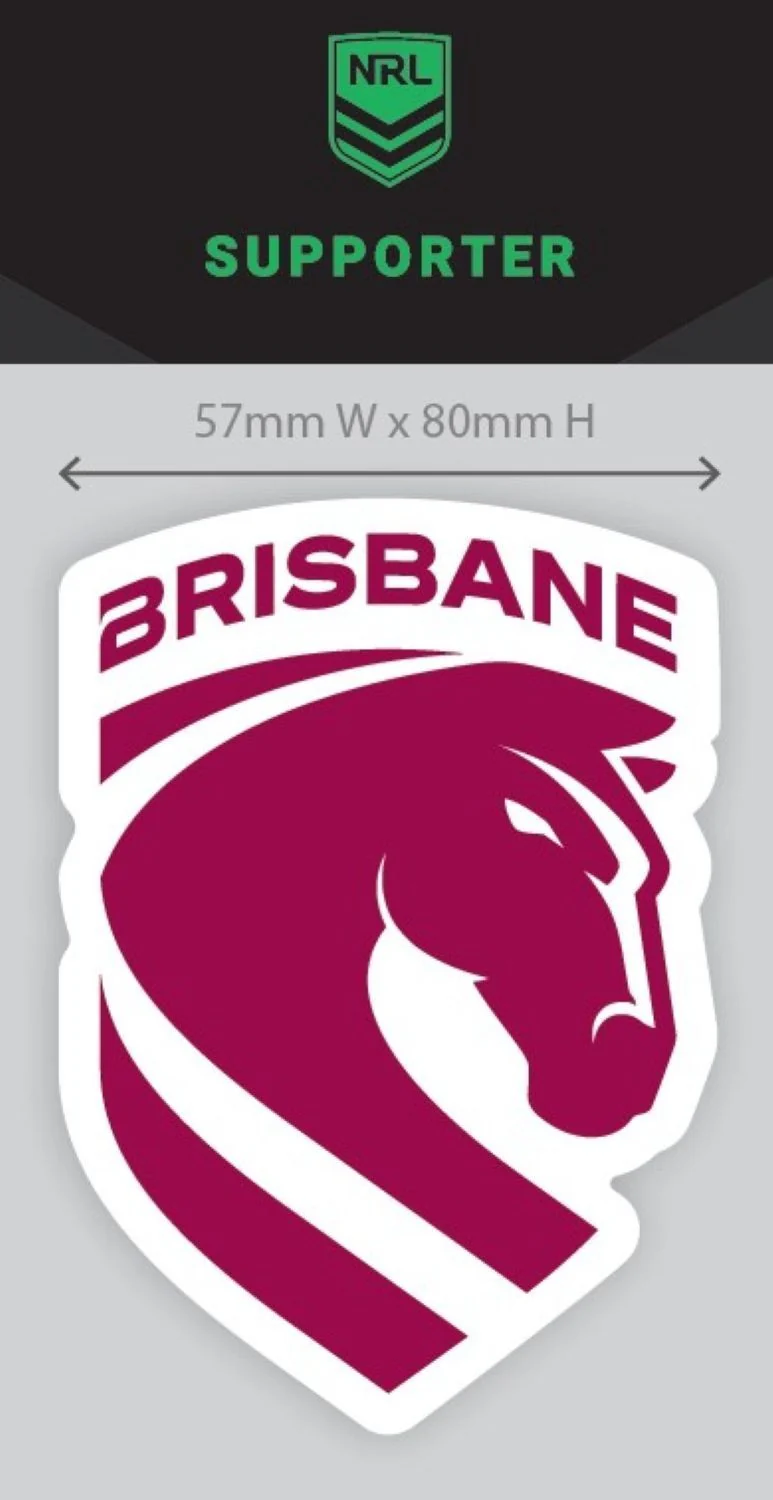 NRL Mini Decal - Brisbane Broncos - Single Sticker - Image 2