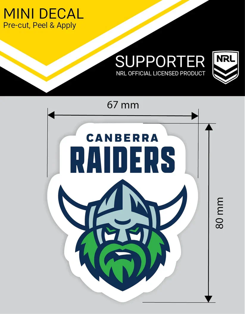NRL Mini Decal - Canberra Raiders - Sticker Set Of 2 - 8x7cm - Image 2