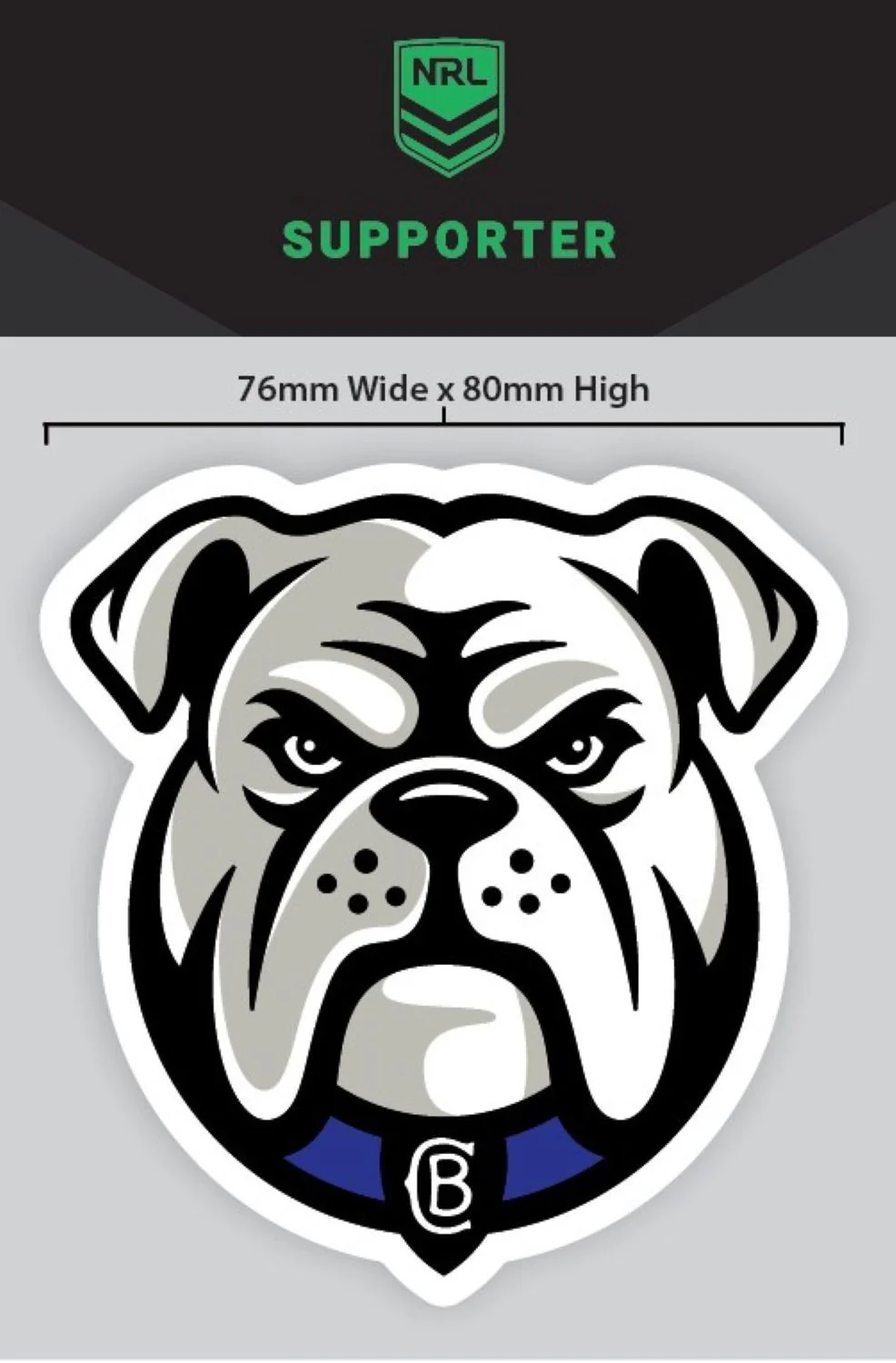 NRL Mini Decal - Canterbury Bulldogs - Single Sticker - Image 2