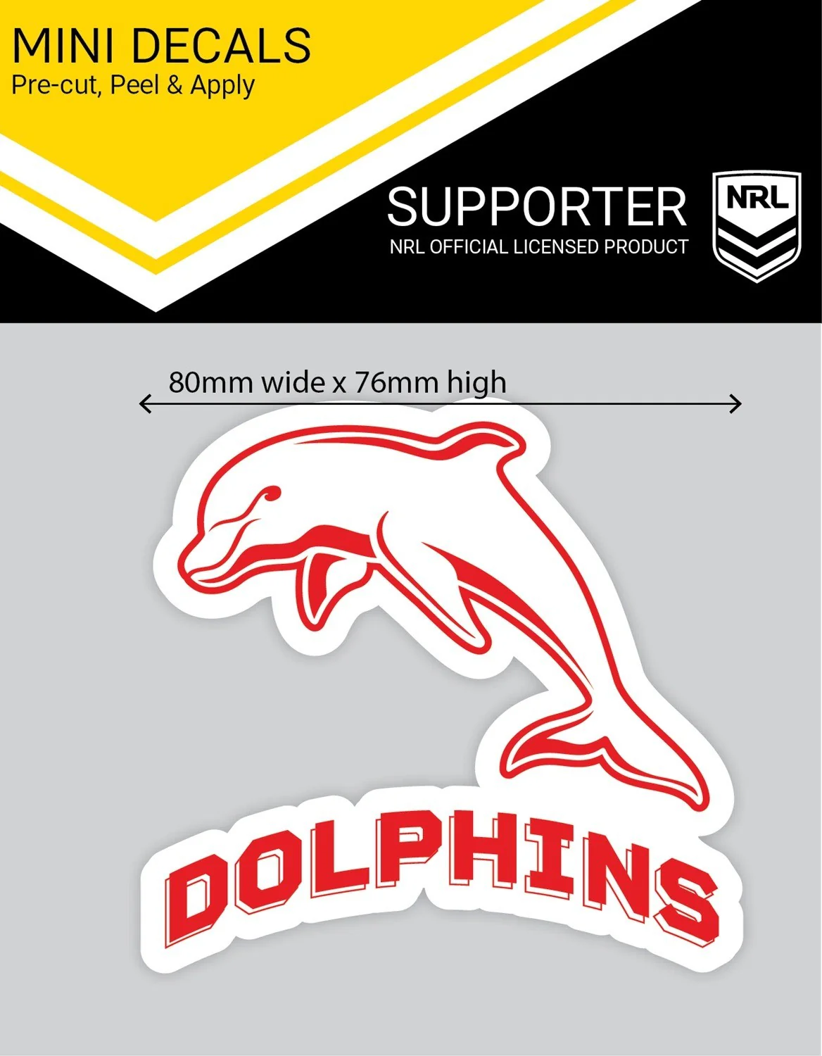 NRL Mini Decal - Dolphins - Single Sticker