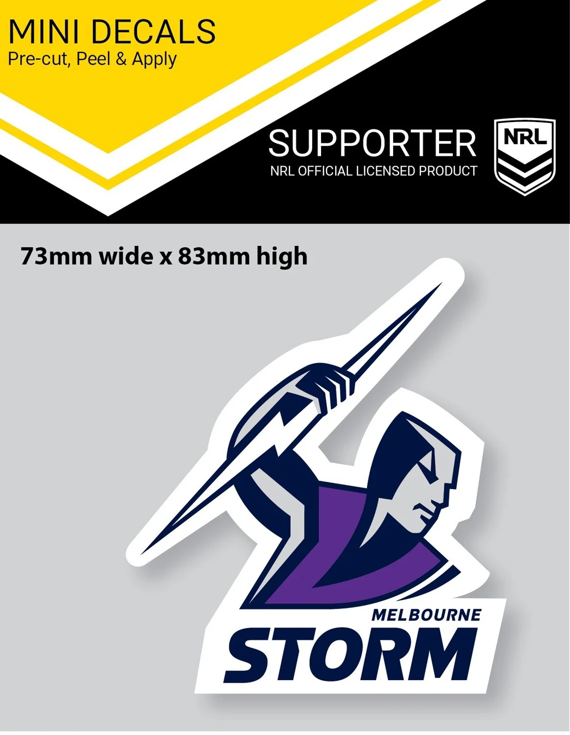 NRL Mini Decal - Melbourne Storm - Single Sticker