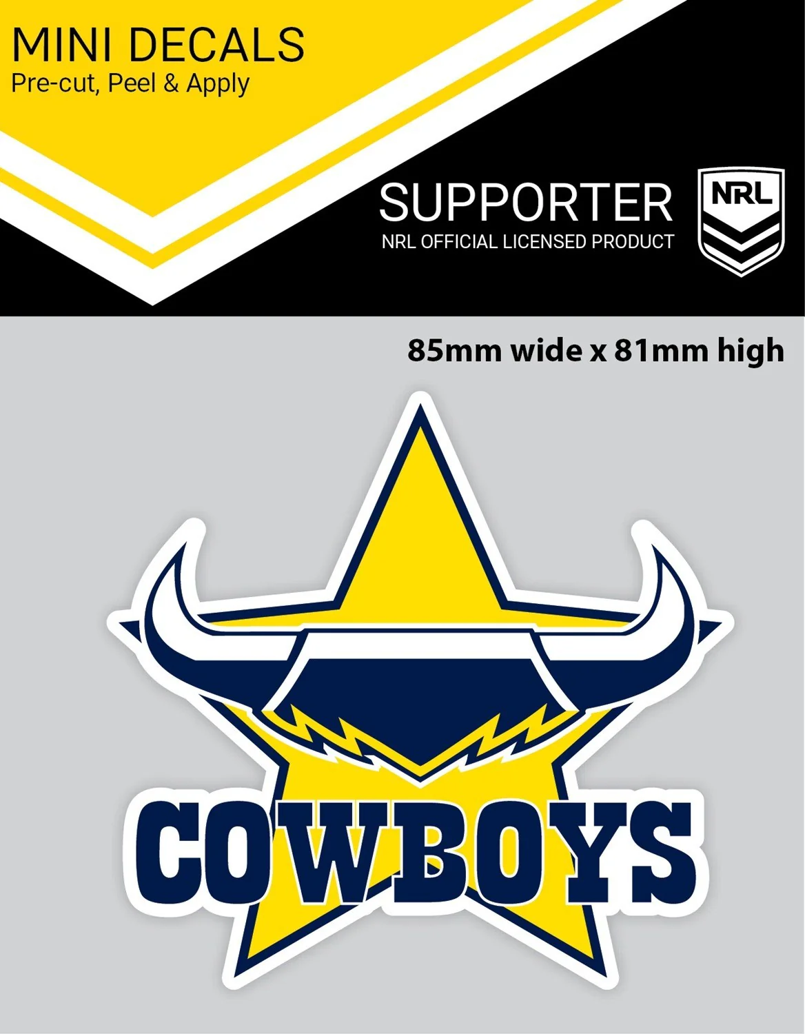 NRL Mini Decal - North Queensland Cowboys - Single Sticker
