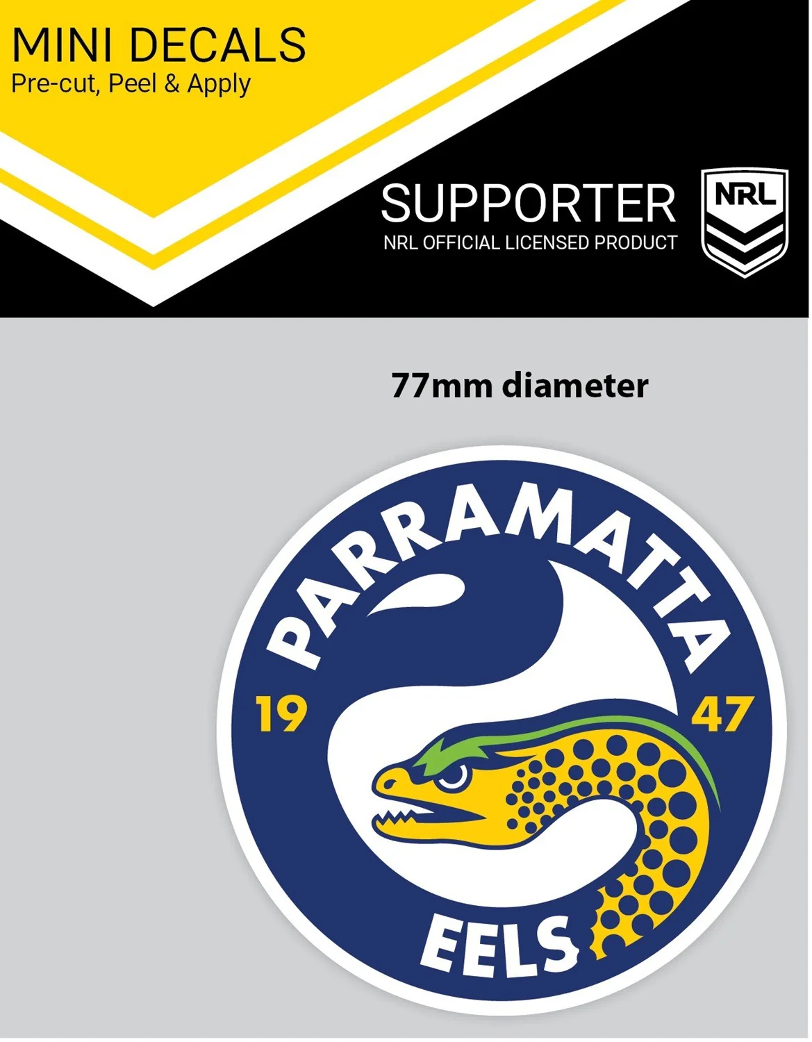 NRL Mini Decal - Paramatta Eels - Single Sticker - Image 2