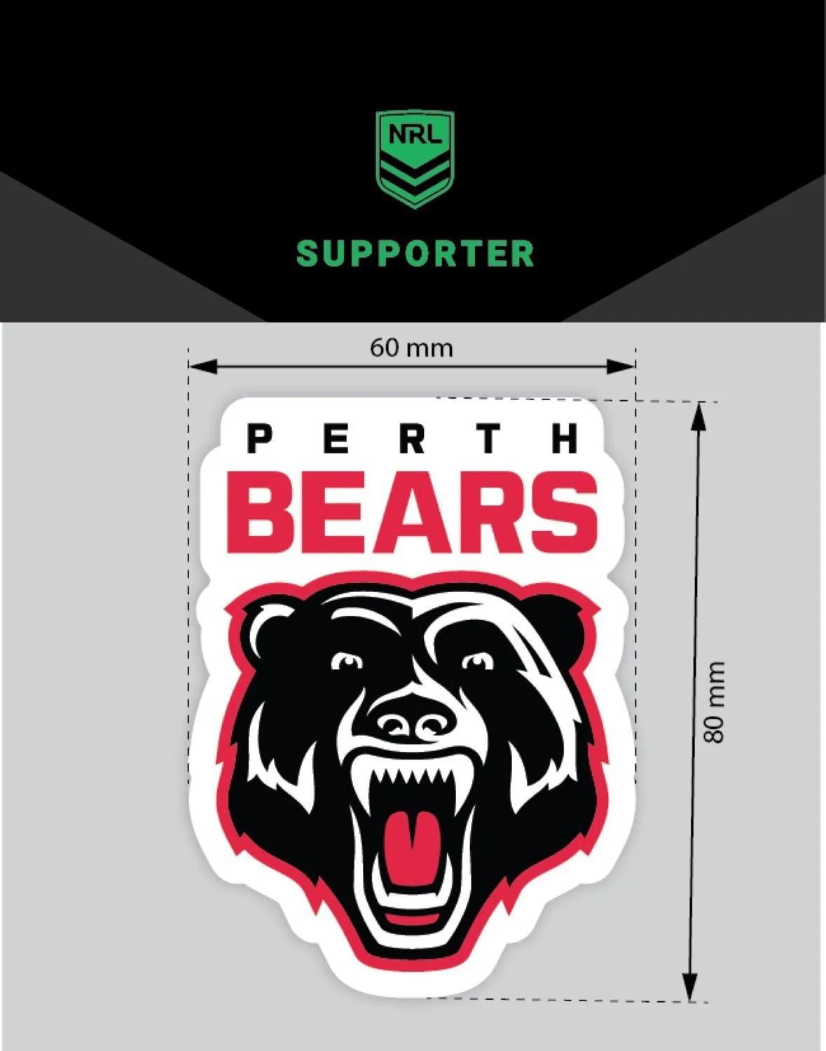 NRL Mini Decal  Perth Bears  Single Sticker