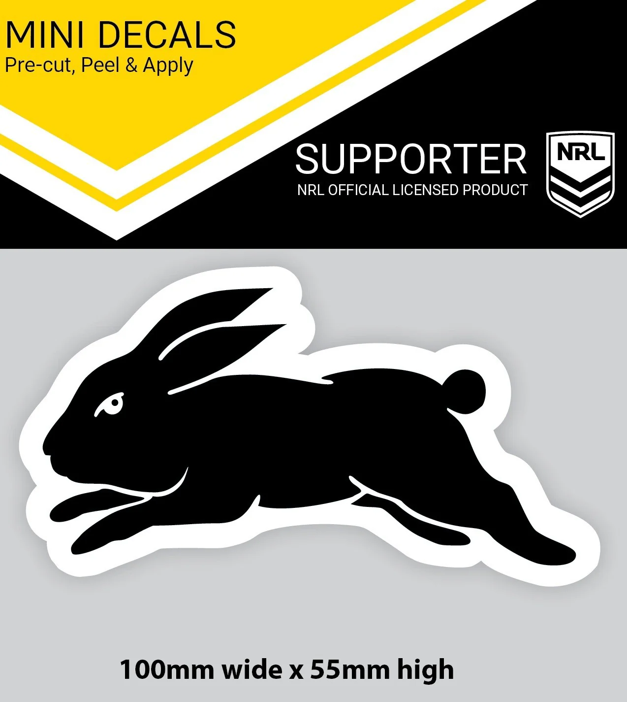 NRL Mini Decal - South Sydney Rabbitohs - Single Sticker