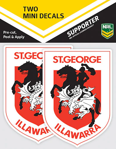 NRL Mini Decal - St George Illawarra Dragons - Sticker Set Of 2 - 8x7cm - Image 2