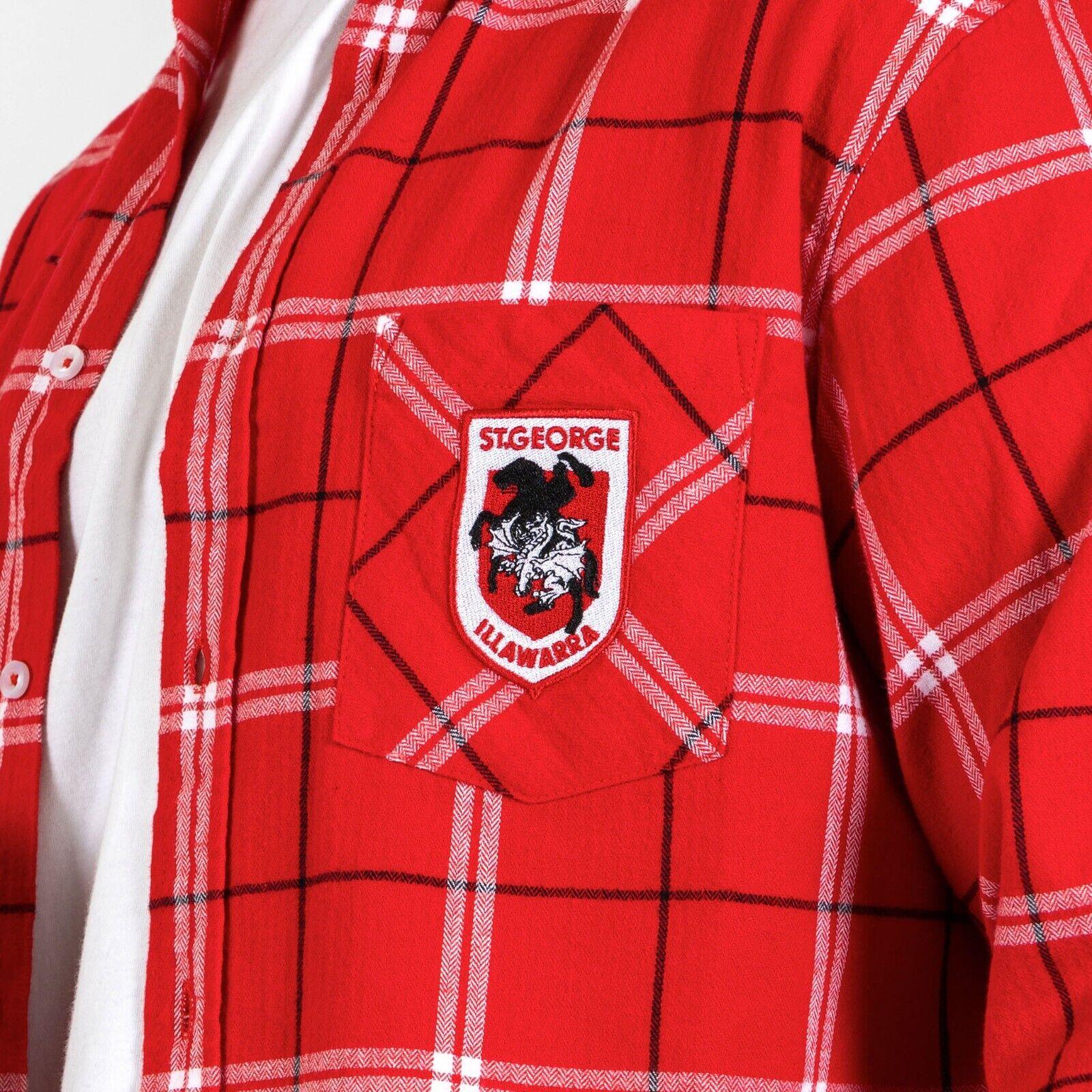 NRL 'Mustang' Flannel Polo - St George Illawarra Dragons - Flanno Shirt - Image 3
