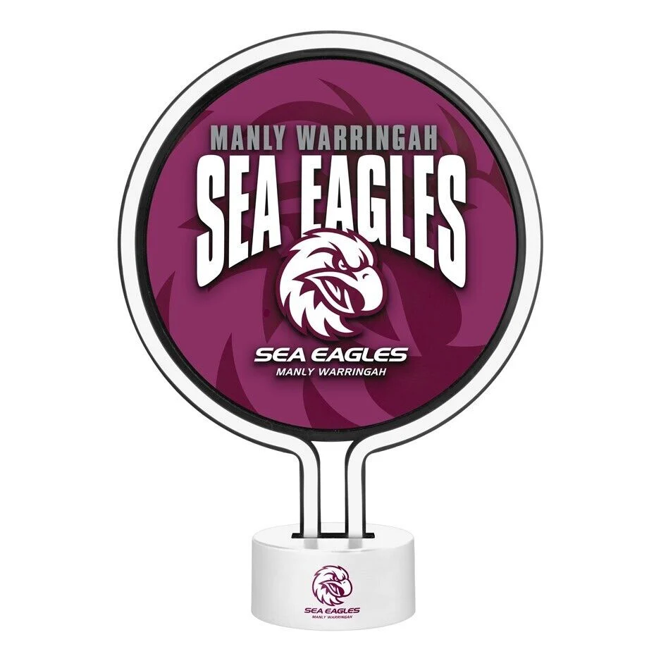 NRL Neon Light - Manly Sea Eagles - 30 x 21.5 x 8.5cm - Team Logo - Image 2