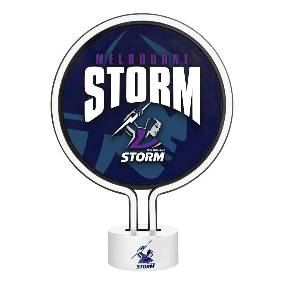 NRL Neon Light - Melbourne Storm - 30 x 21.5 x 8.5cm - Team Logo - Image 2