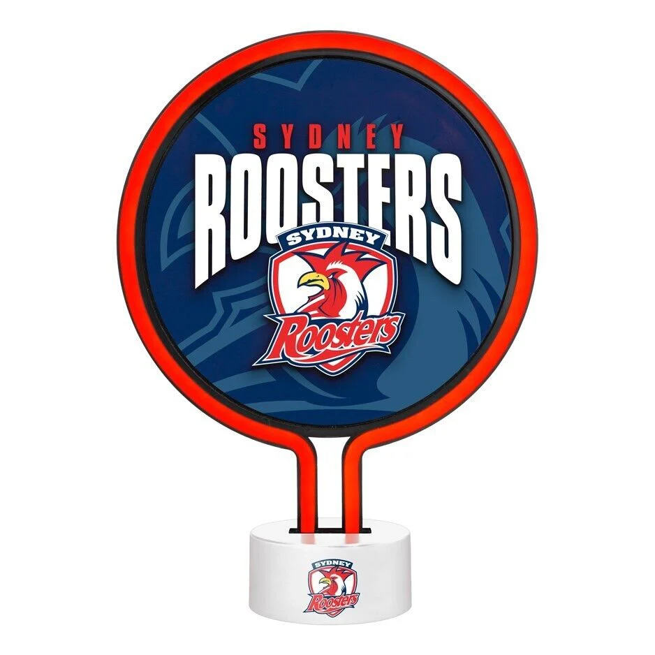 NRL Neon Light - Sydney Roosters - 30 x 21.5 x 8.5cm - Team Logo - Image 2