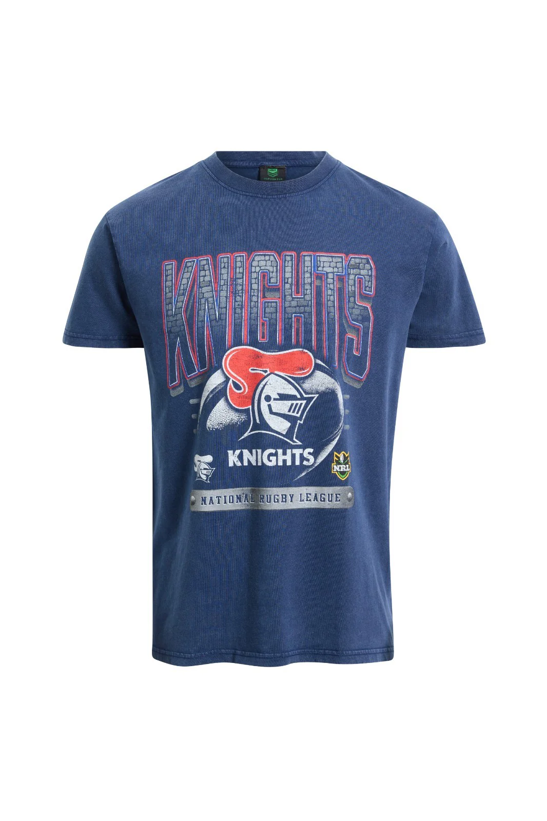 NRL Newcastle Knights - Washed Vintage Tee - Cotton T-Shirt - Adult