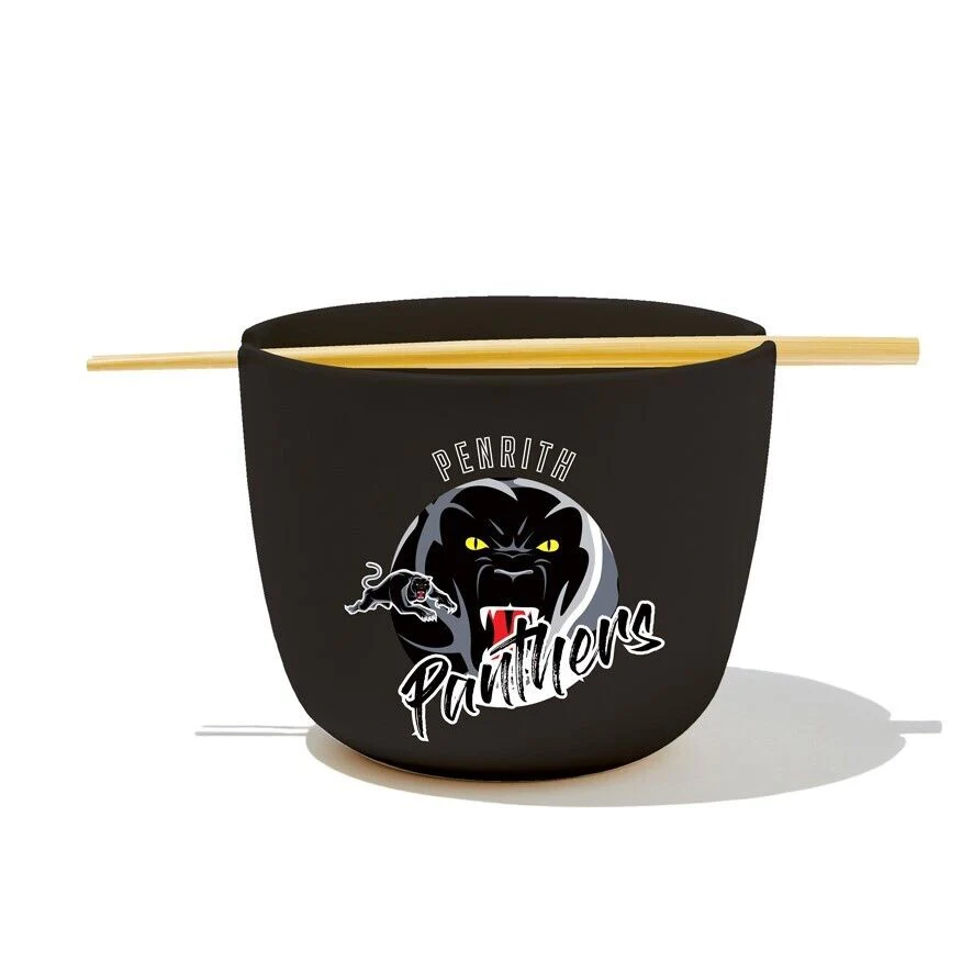 NRL Noodle Bowl with Chopsticks - Penrith Panthers - Ceramic - 490ml - Image 2