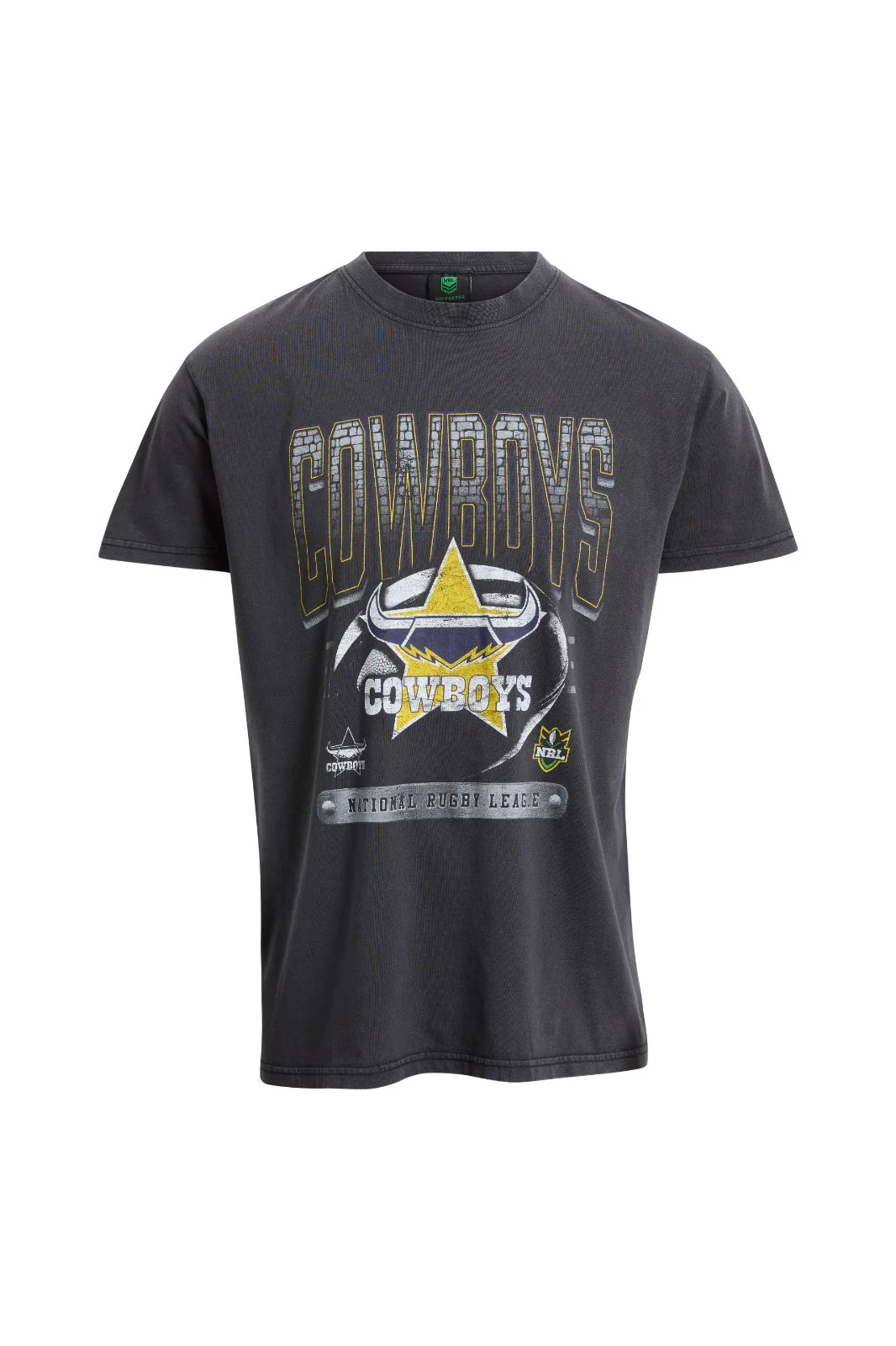 NRL North Queensland Cowboys - Washed Vintage Tee - Cotton T-Shirt - Adult