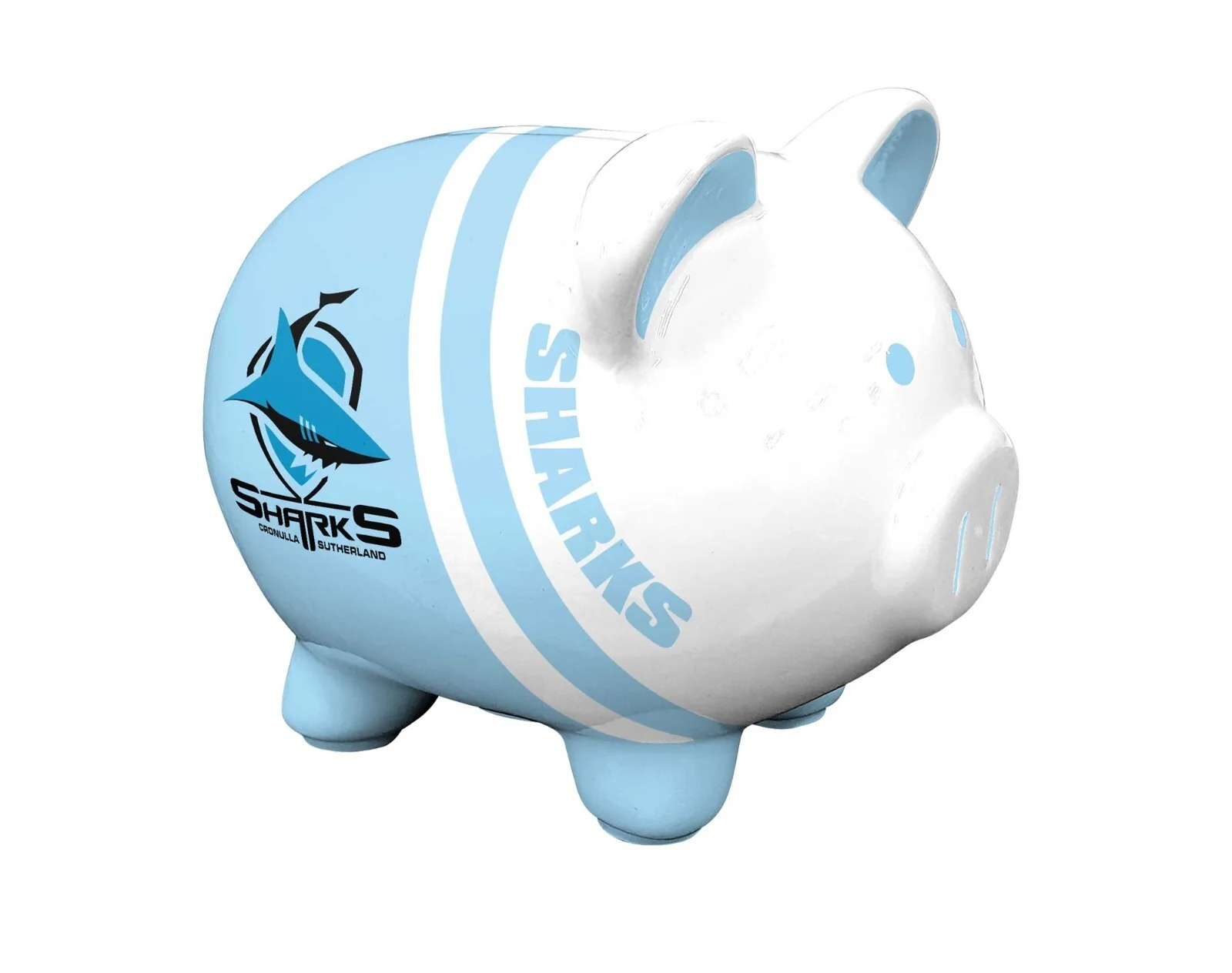 NRL Piggy Bank Money Box With Coin Slot - Cronulla Sharks