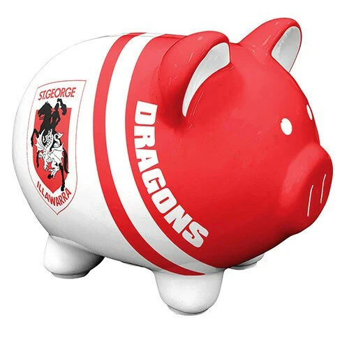 NRL Piggy Bank Money Box With Coin Slot - St George Illawarra Dragons - Image 2