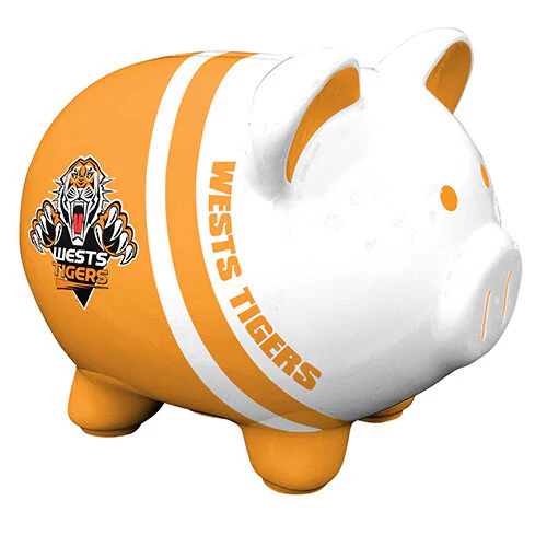 NRL Piggy Bank Money Box With Coin Slot - West Tigers - Image 2