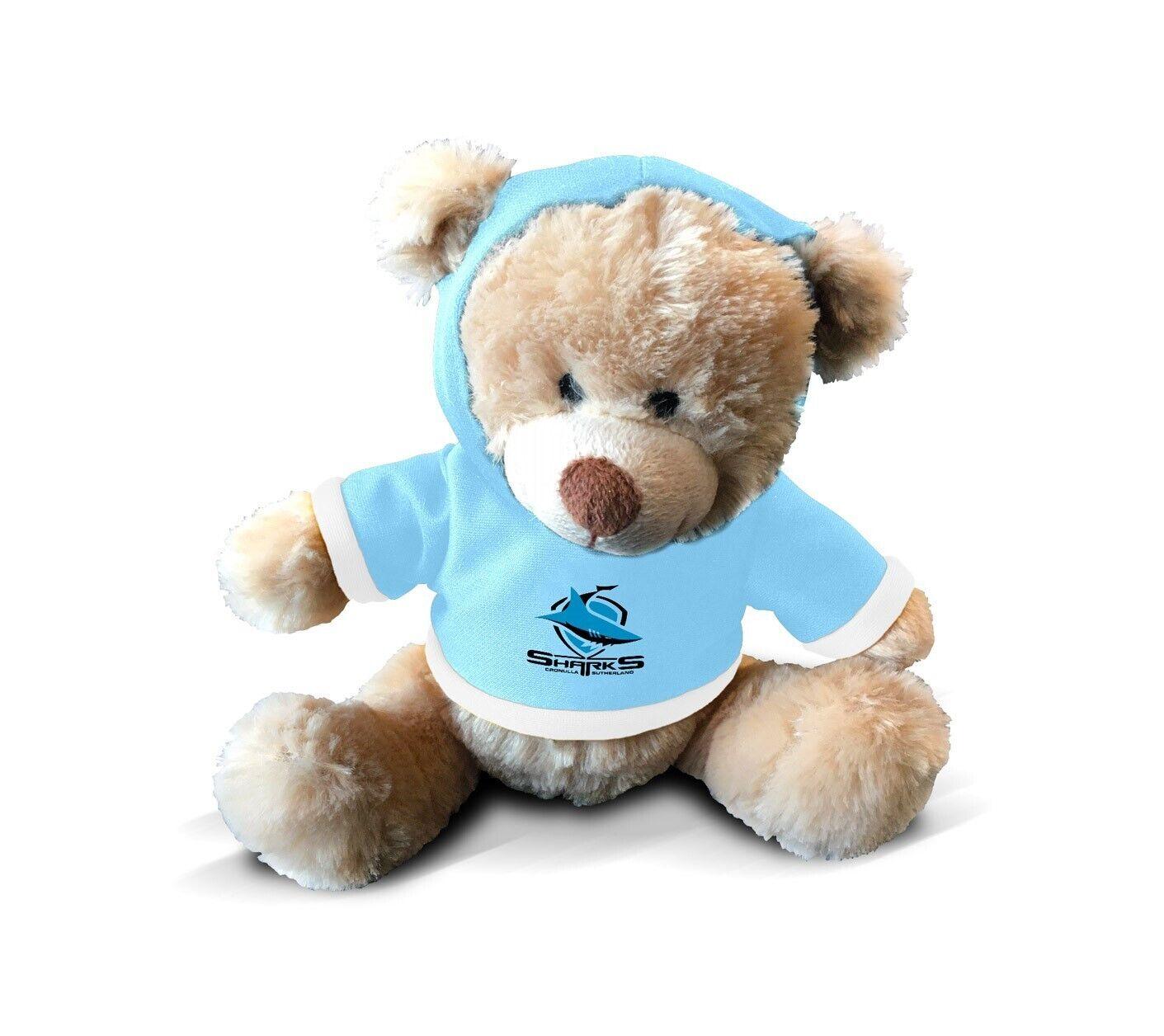 NRL Plush Teddy Bear With Hoodie Jumper - Cronulla Sharks - 7 Inch Tall - Image 2