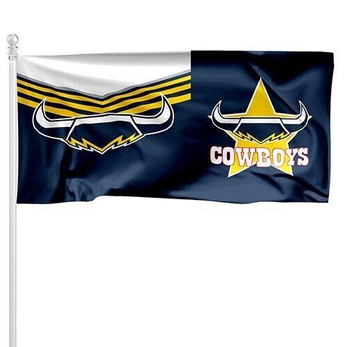 NRL Pole Flag - North Queensland Cowboys - 90cm x 180cm - Steel Eyelets - Image 2