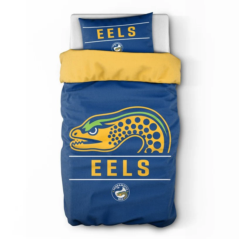 NRL Quilt Cover Set - Parramatta Eels - Doona Cover - Pillowcases - Image 3