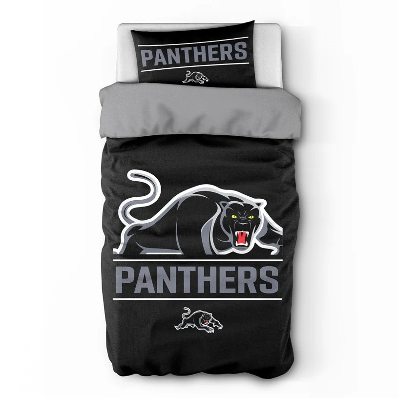 NRL Quilt Cover Set - Penrith Panthers - Doona Cover - Pillowcases - Image 2