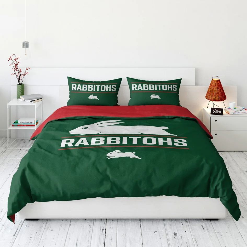 NRL Quilt Cover Set - South Sydney Rabbitohs - Doona Cover - Pillowcases - Image 4