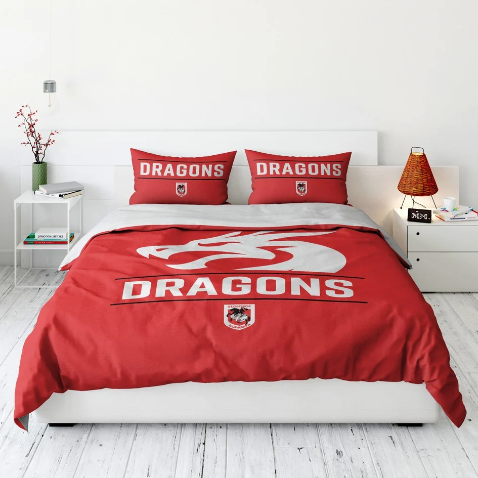 NRL Quilt Cover Set - St George Illawarra Dragons - Doona Cover - Pillowcases - Image 4