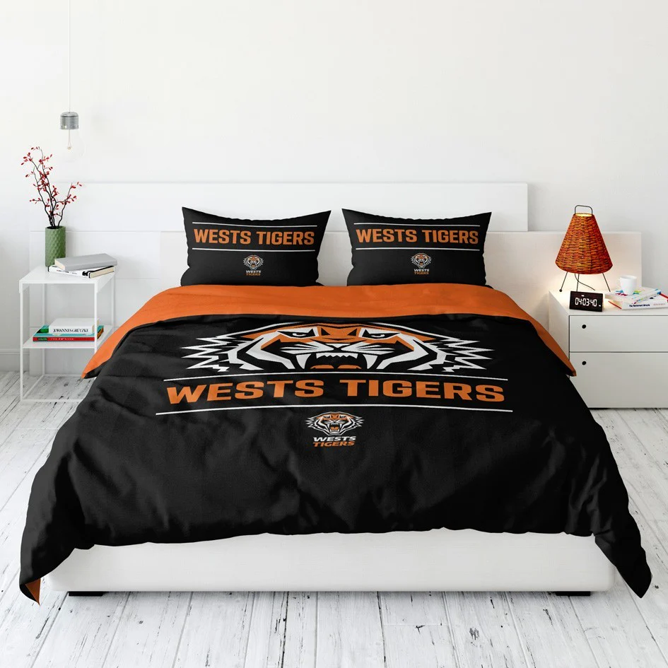 NRL Quilt Cover Set - West Tigers - Doona Cover - Pillowcases