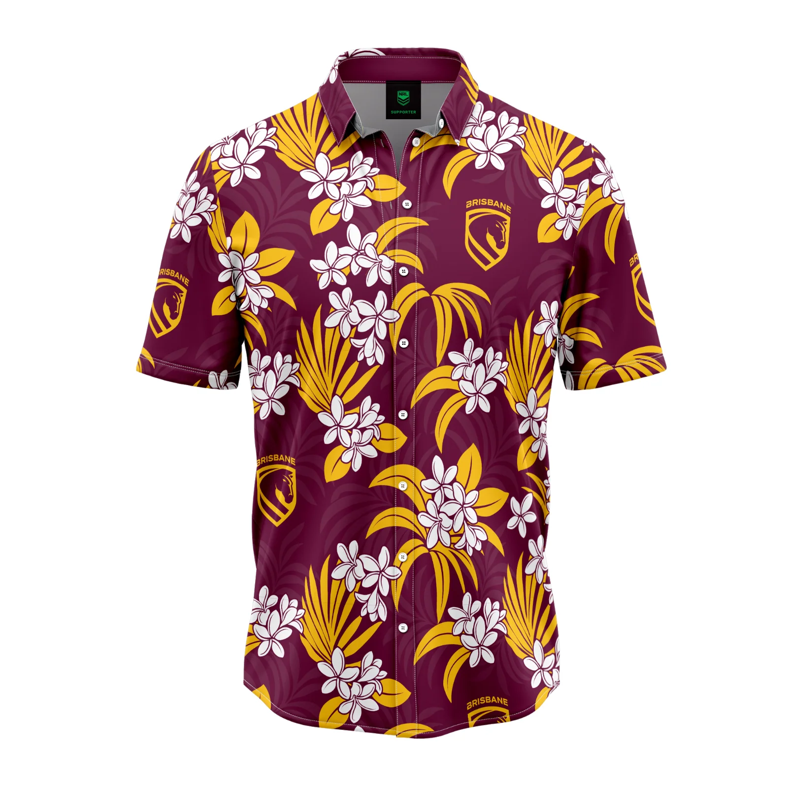 NRL 'Reef' Hawaiian Shirt - Brisbane Broncos - Adult - Mens