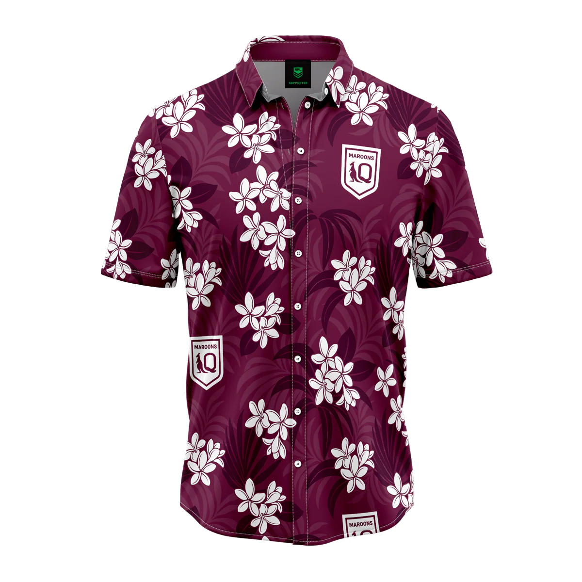 NRL 'Reef' Hawaiian Shirt - Queensland Maroons - QLD - Origin - Adult - Mens