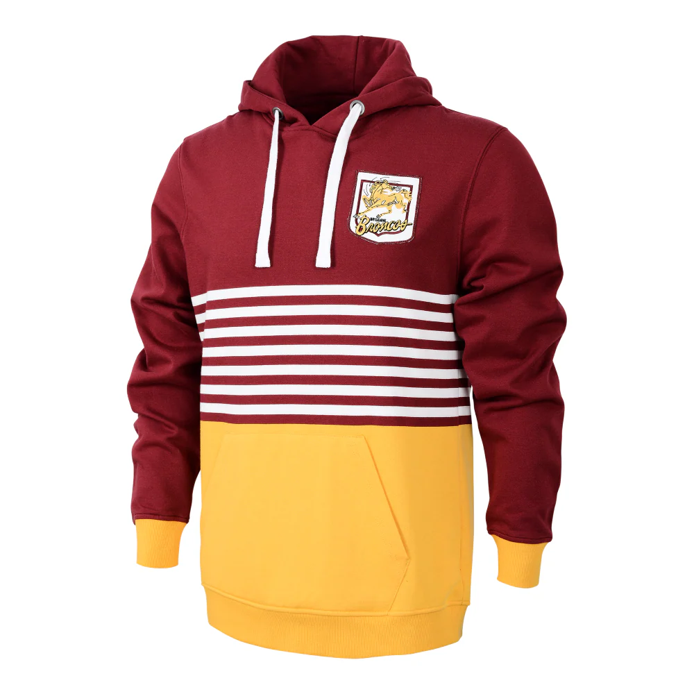 NRL Retro Hoodie - Brisbane Broncos - Adult - Mens - Pullover